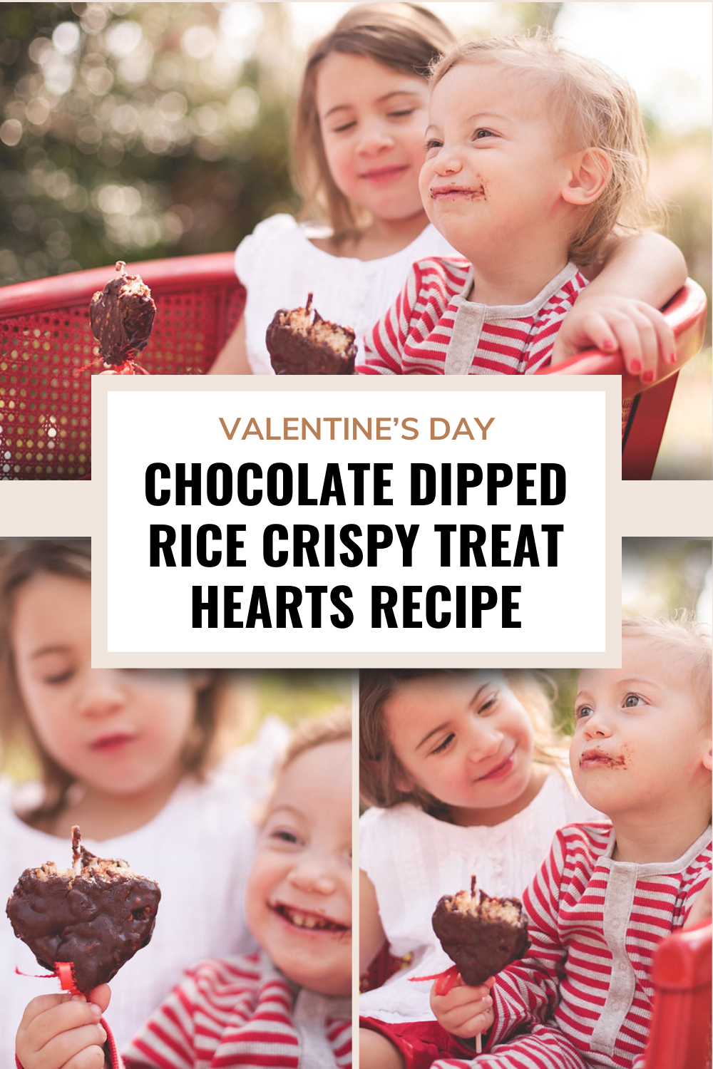 Easy Valentines Day Chocolate Dipped Rice Crispy Treat Hearts Recipe