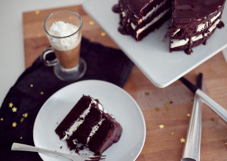 Chocolate Mocha Cake with Espresso Buttercream and Dark Chocolate Cinnamon Glaze