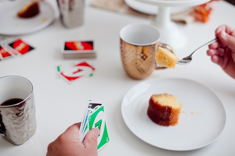 The Perfect Rum Cake Recipe + Game Night | Rum Cake Recipe from scratch featured by popular Florida life and style blogger, Tabitha Blue of Fresh Mommy Blog