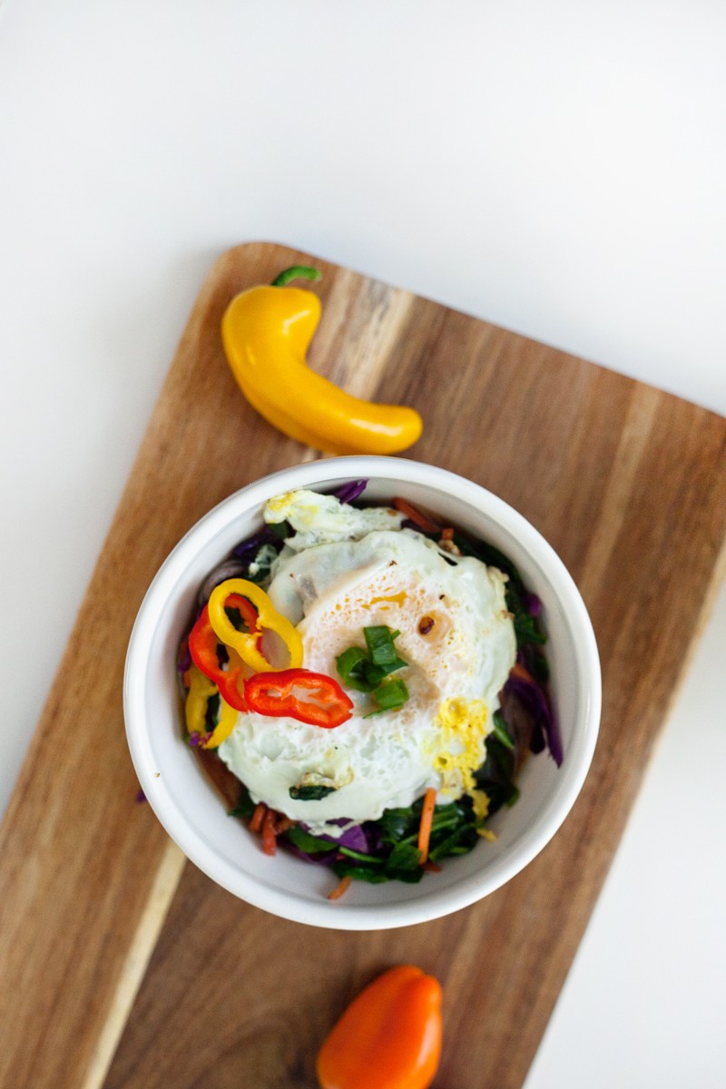 Miso Noodle Bowl with Organic Girl Greens and Vegetables, it's so good, so wholesome and healthy!
