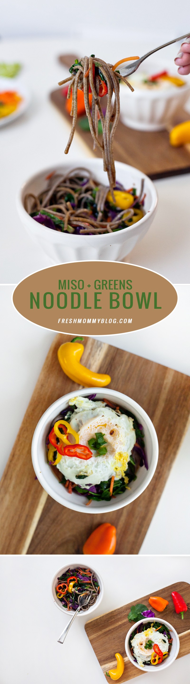 Miso and Greens Noodle Bowl