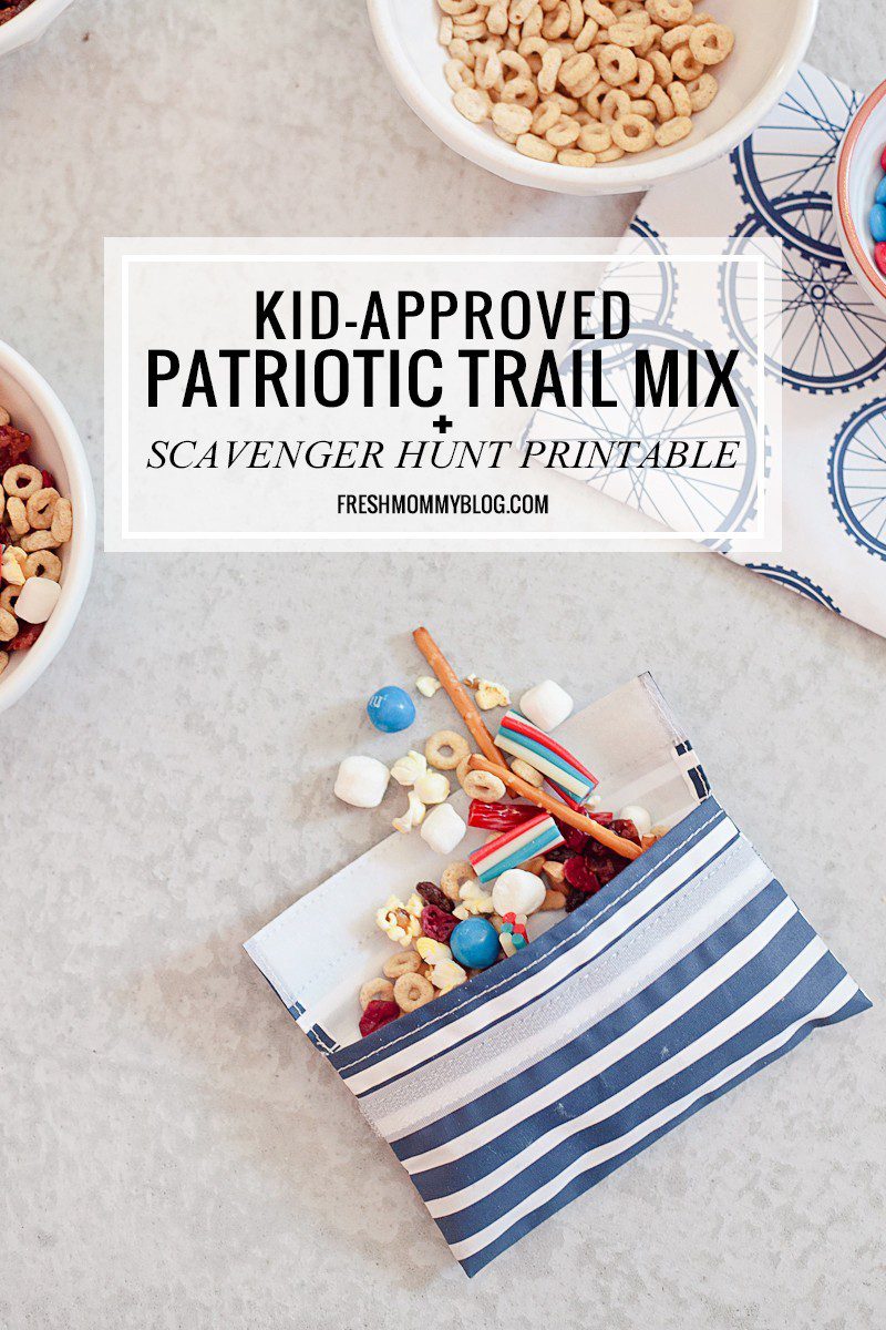 Kid Approved Patriotic Trail Mix + FREE Scavenger Hunt Printable