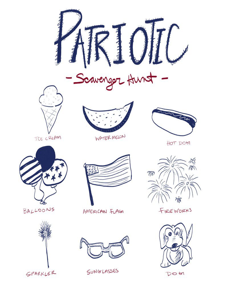 Patriotic Scavenger Hunt, perfect for the Fourth of July!