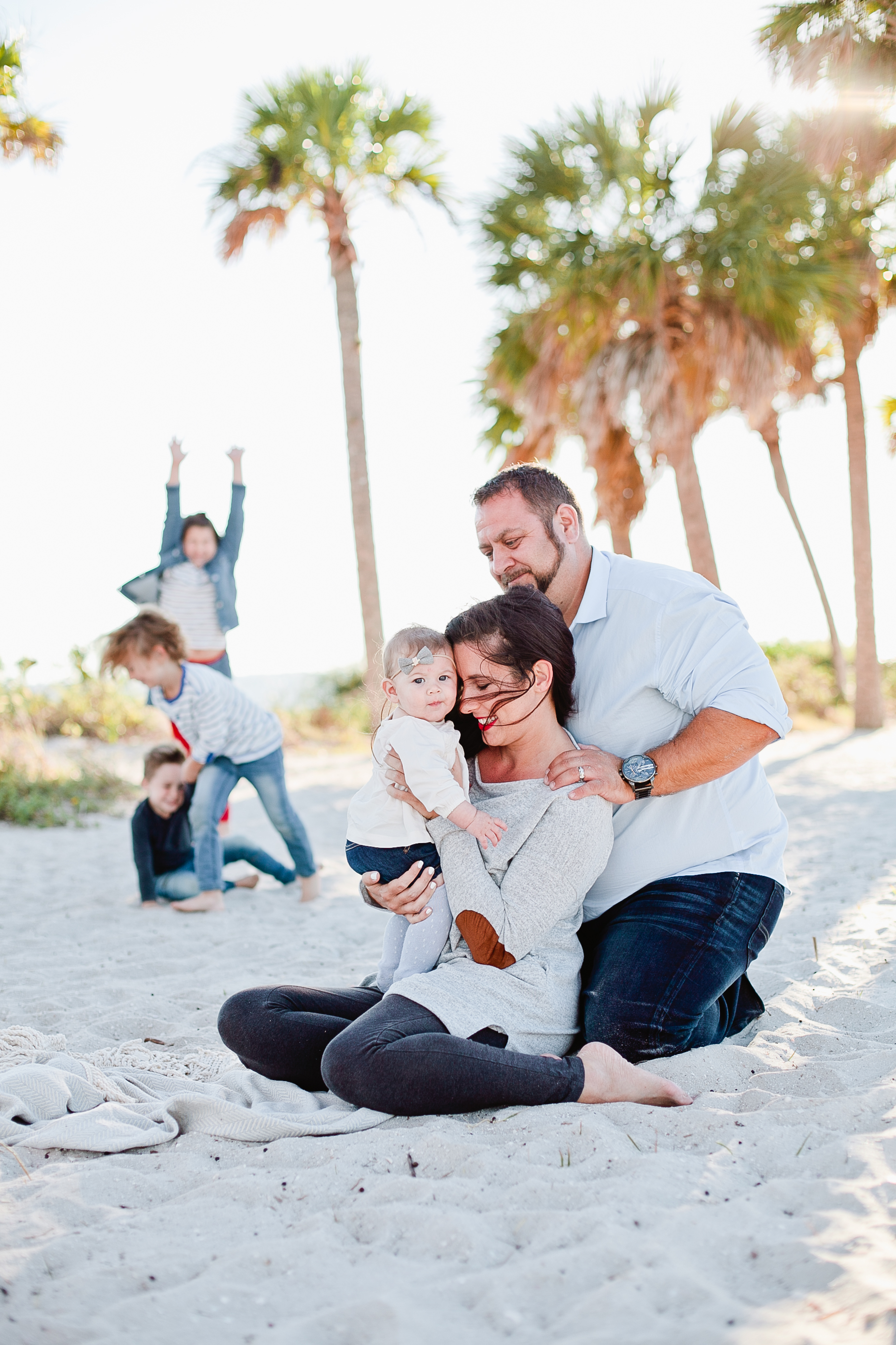 A frolicking, fun, family Christmas card photo shoot at the beach!