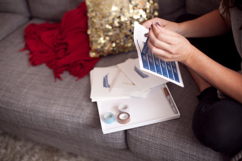 Blue Family Photo Christmas Cards 2016 from Minted