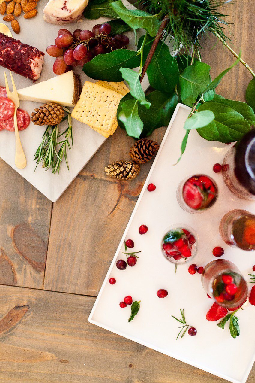 Food Network | Holiday Parties | Merry and Bright Christmas Ice Cubes + Ultimate Holiday Cheese Board featured by top Florida foodie blog Fresh Mommy Blog