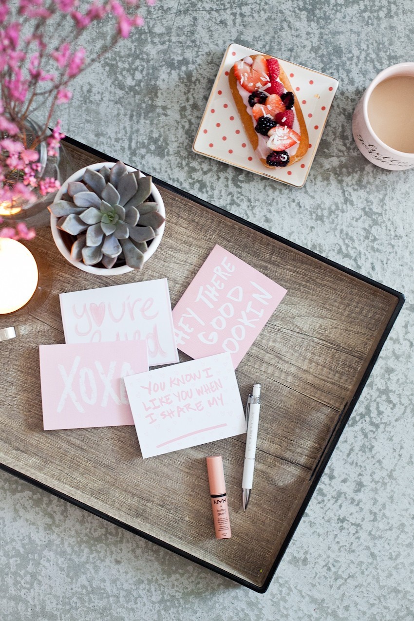The countdown to Valentine's Day! Download these Four FREE Valentine's Day Cards that you can print until your heart is content, and your list is met! | FREE Valentine's Day Cards designed by top US life and style blogger, Tabitha Blue of Fresh Mommy Blog