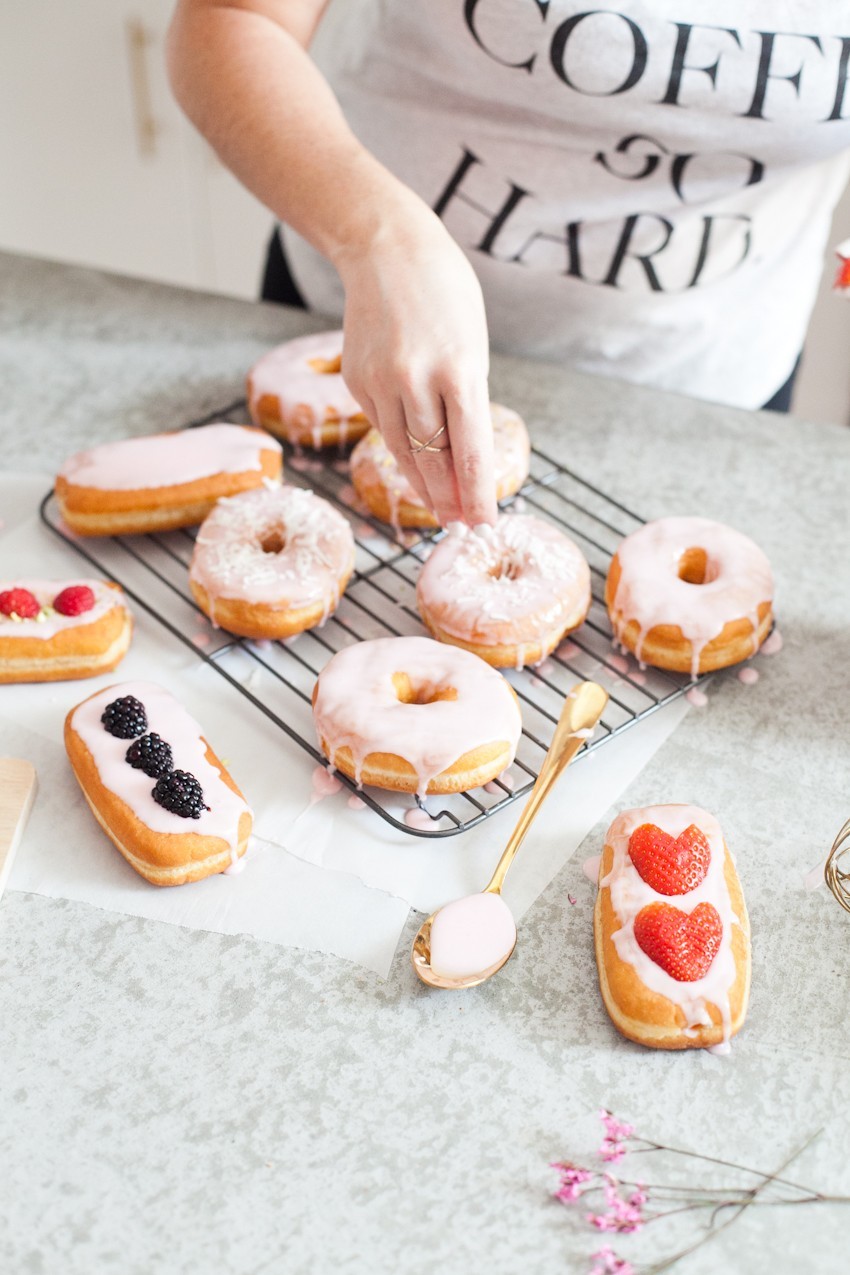 There's definitely no right or wrong way to celebrate with donuts, whether it be a special occasion or a normal day you want to delight in. Invite some friends over or bring out your toppings and let the family have at it to sweeten the deal! Let everyone frost their own DIY pretty in pink donuts and compare toppings before indulging that sweet tooth with every bite!
