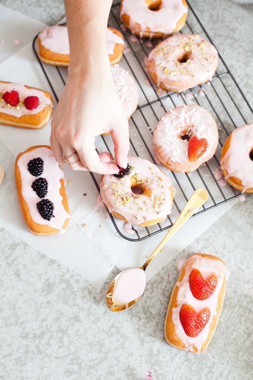 There's definitely no right or wrong way to celebrate with donuts, whether it be a special occasion or a normal day you want to delight in. Invite some friends over or bring out your toppings and let the family have at it to sweeten the deal! Let everyone frost their own DIY pretty in pink donuts and compare toppings before indulging that sweet tooth with every bite!