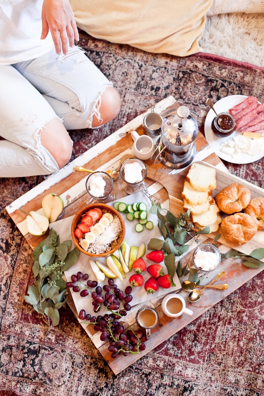 Indoor Picnic Brunch with a delicious Mocha Chia Pudding featured by top FL lifestyle blogger, Tabitha Blue of Fresh Mommy Blog
