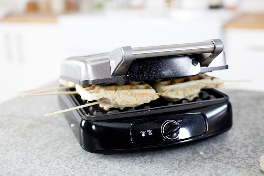 The quick and simple way to make Waffle Dog on a Stick with Orange Maple Glaze. Kids love it and so do adults! Perfect for a meal, a party or an appetizer!