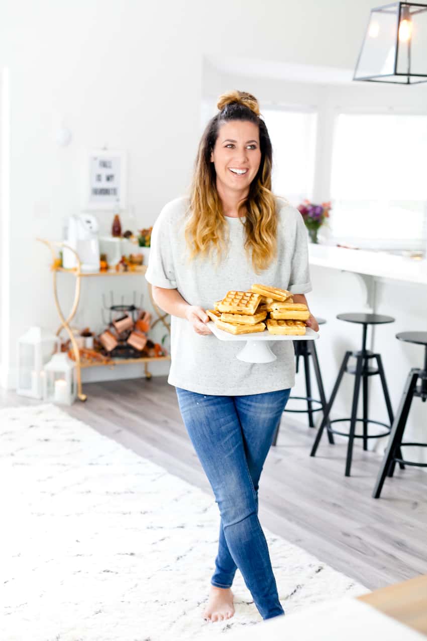 A Fall Coffee Bar Cart with Two Delicious Fall Coffee Recipes + Waffle Brunch