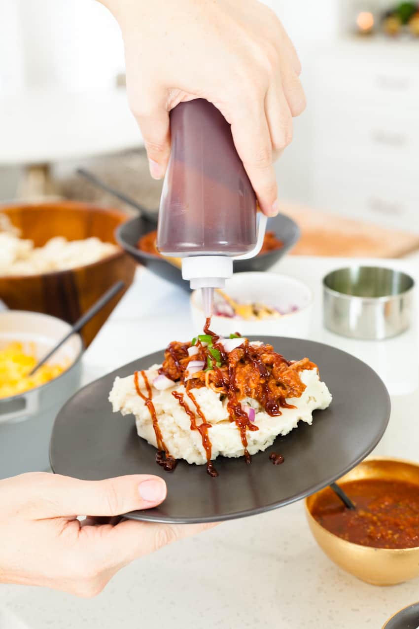 Laid Back Entertaining With a Mashed Potato and Mac and Cheese Bar. Pulled pork mashed potatoes and so much more.