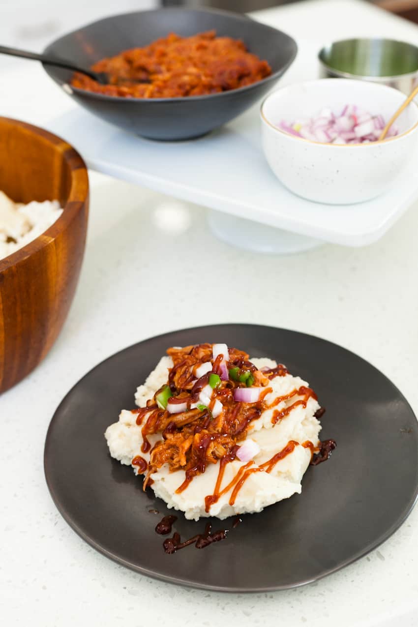 Laid Back Entertaining With a Mashed Potato and Mac and Cheese Bar. Pulled pork mashed potatoes and so much more.