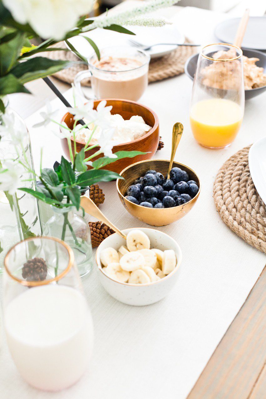 A Simply Delicious Family Brunch of Waffles with Homemade Pumpkin Butter and DIY Jute Placemats!