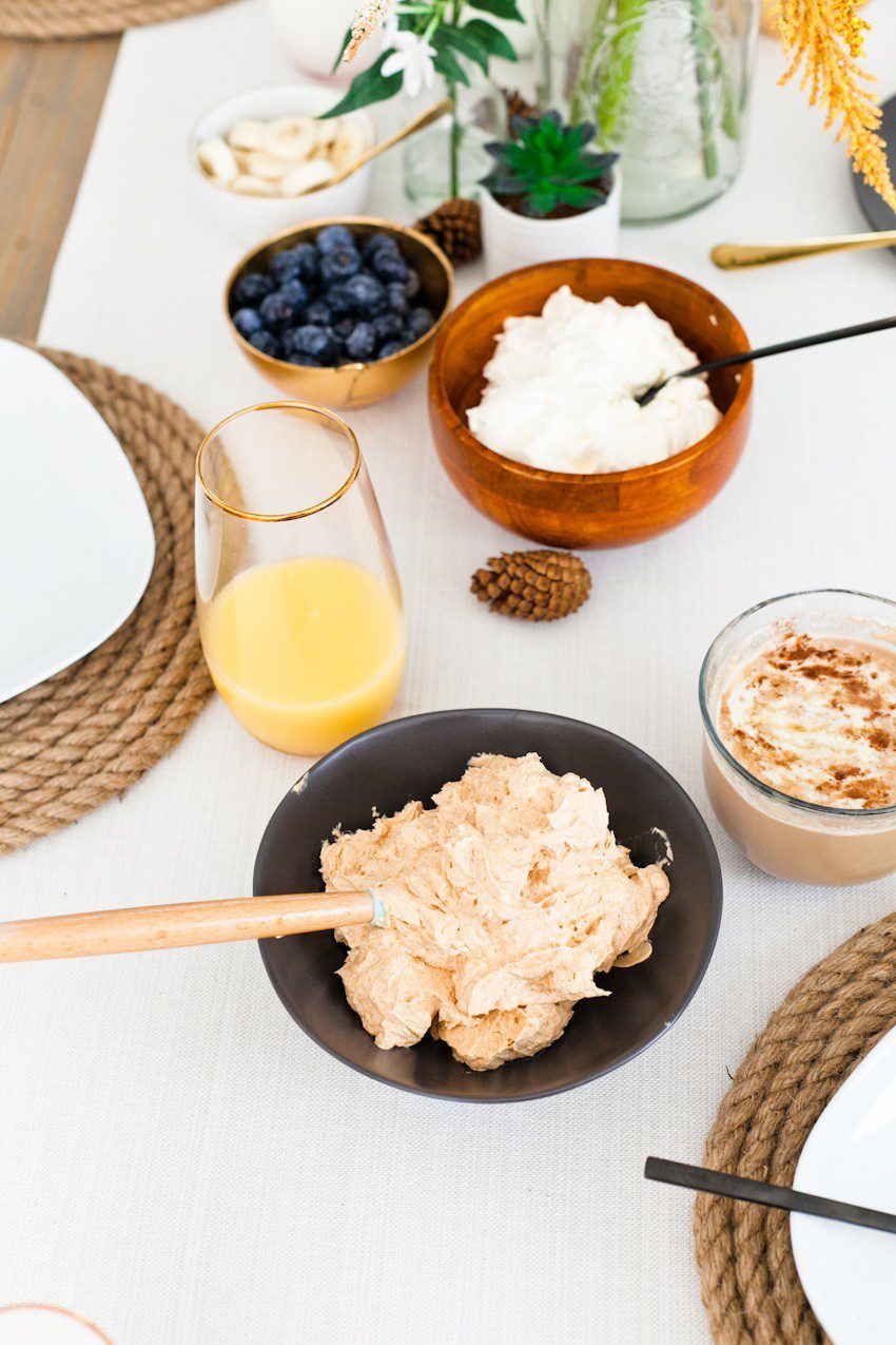 A Simply Delicious Family Brunch of Waffles with Homemade Pumpkin Butter and DIY Jute Placemats!