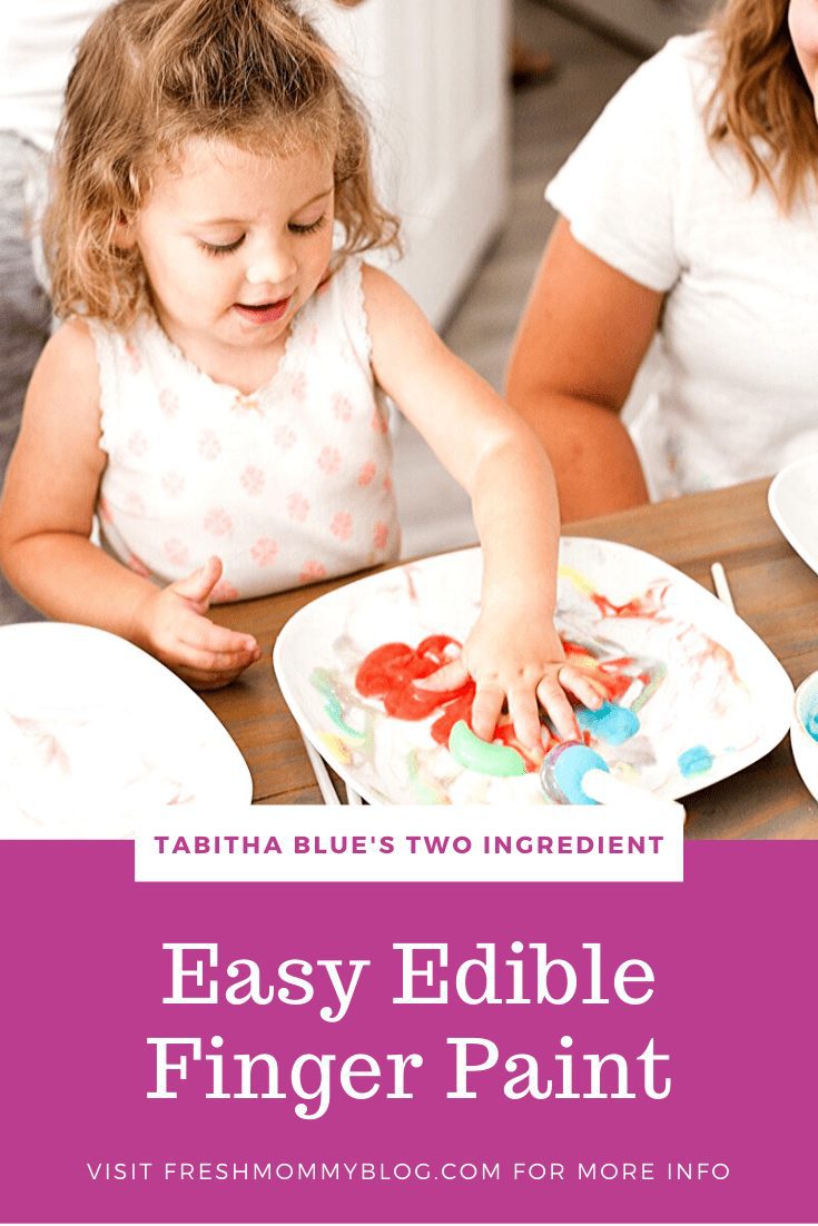 Easy Edible Finger Paint with JUST TWO INGREDIENTS from your kitchen. A fun learning activity for kids