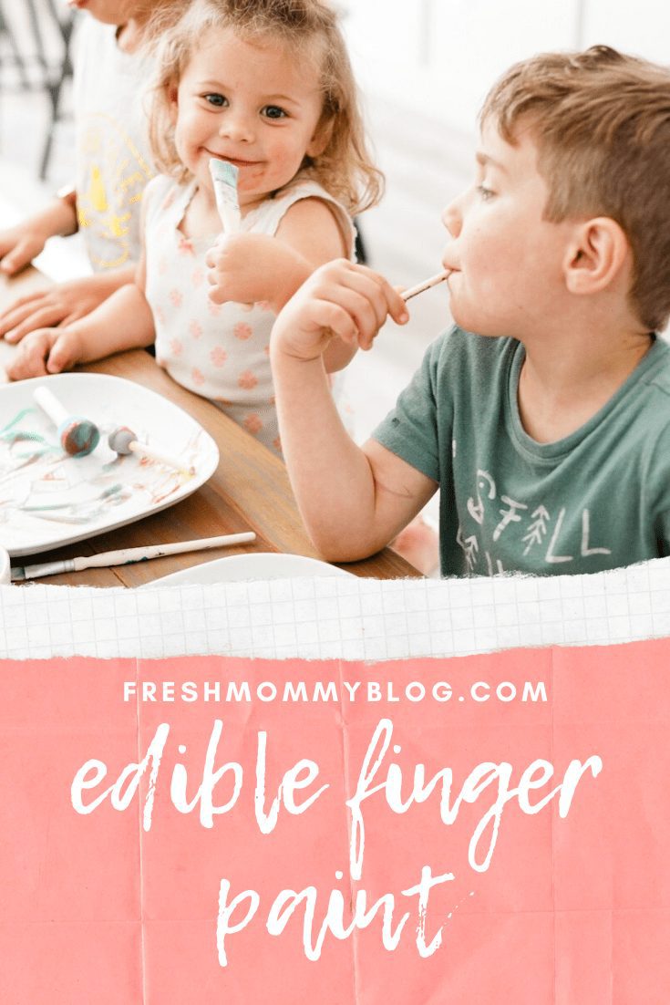 Easy Edible Finger Paint with JUST TWO INGREDIENTS from your kitchen. A fun learning activity for kids.