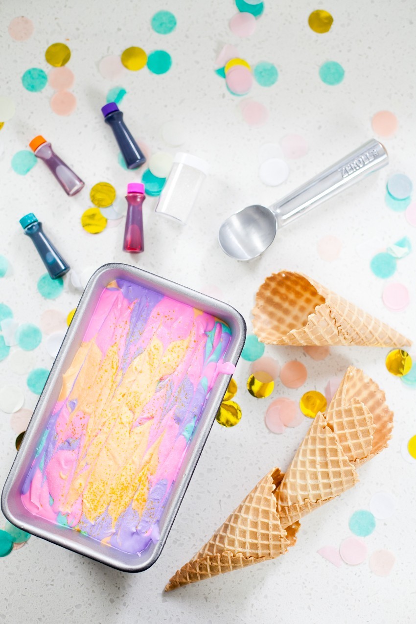 No Churn Unicorn Ice Cream Recipe! The perfect summer dessert, colorful unicorn party treat, and bright unicorn addition to an ice cream bar, sundae, cone or sandwich! From popular Florida lifestyle blogger Tabitha Blue of Fresh Mommy Blog. #unicorn #icecream #unicornparty #partyidea No Churn Unicorn Ice Cream Recipe! The perfect summer dessert, colorful unicorn party treat, and bright unicorn addition to an ice cream bar, sundae, cone or sandwich! The Ultimate Unicorn ice cream recipe featured by popular Florida lifestyle blogger Tabitha Blue of Fresh Mommy Blog. #unicorn #icecream #unicornparty #partyidea