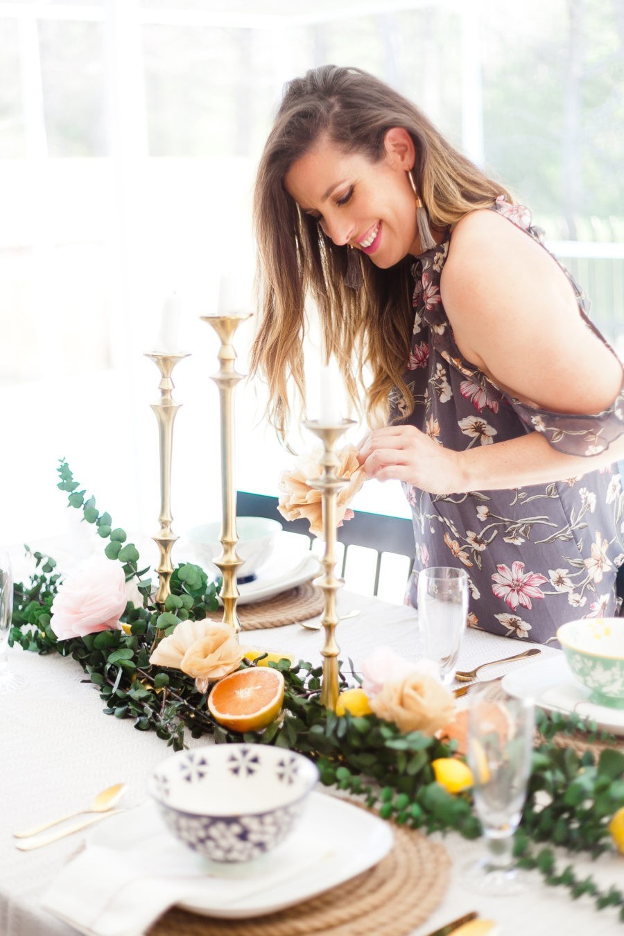 Everyday Summer Tablescapes + How to Make Easy DIY Paper Flowers featured by popular Florida lifestyle blogger Fresh Mommy Blog