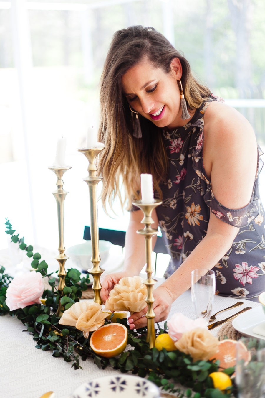 Everyday Summer Tablescapes + How to Make Easy DIY Paper Flowers featured by popular Florida lifestyle blogger Fresh Mommy Blog