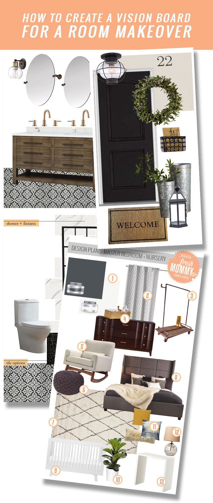 How to Create a Mood Board for your Next Room Makeover featured by top US Home DIY blog, Fresh Mommy Blog