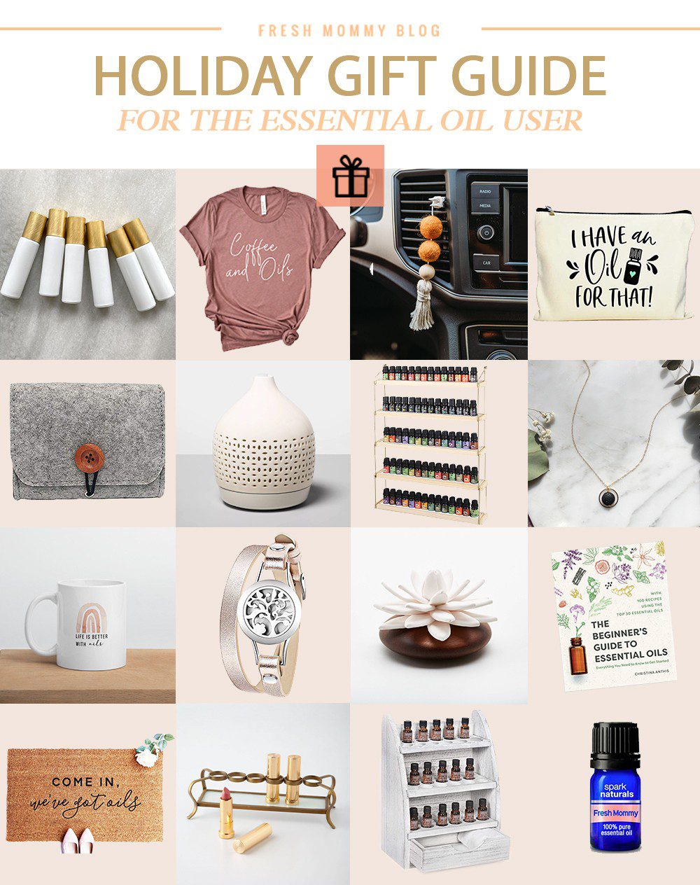 Essential Oil Gift Ideas featured by top Essential Oil blogger, Fresh Mommy Blog.