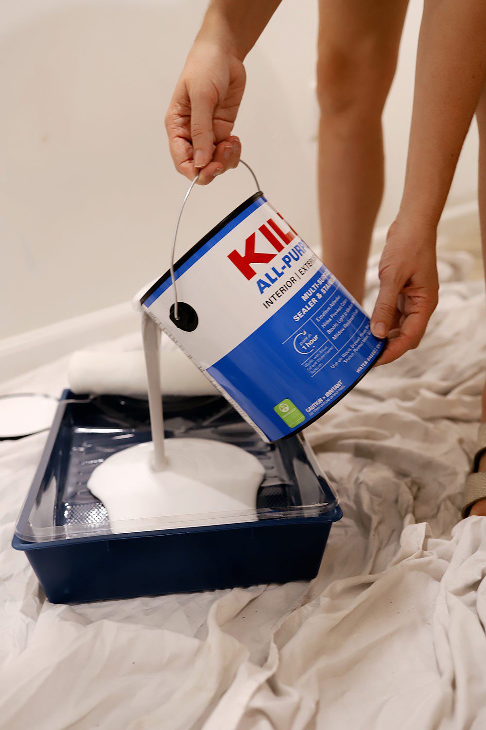 Magnolia Paint in Emmie's Room from KILZ easy feature wall update by Tabitha Blue of Fresh Mommy Blog