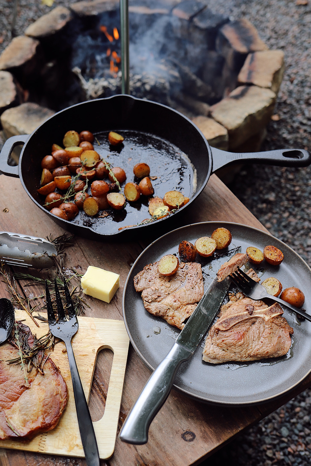Delicious Cast Iron Pork Steak Recipe featured by top FL lifestyle blogger, Tabitha Blue of Fresh Mommy Blog.