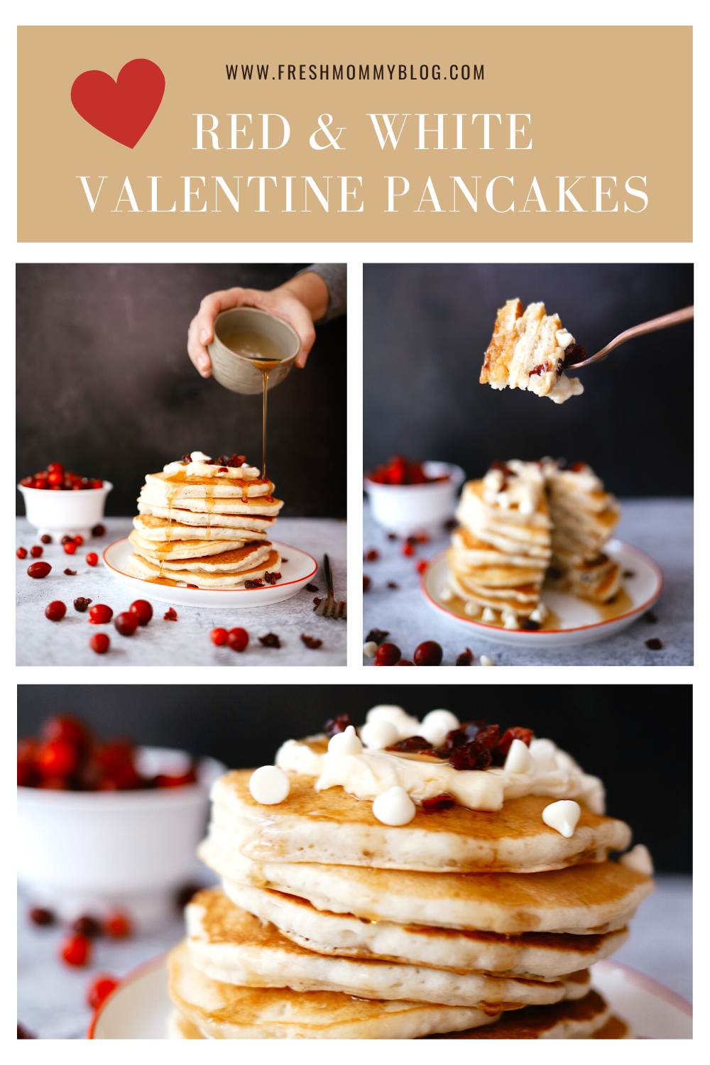 White Chocolate & Cranberry Pancakes Recipe featured by top US lifestyle blogger, Tabitha Blue of Fresh Mommy Blog.