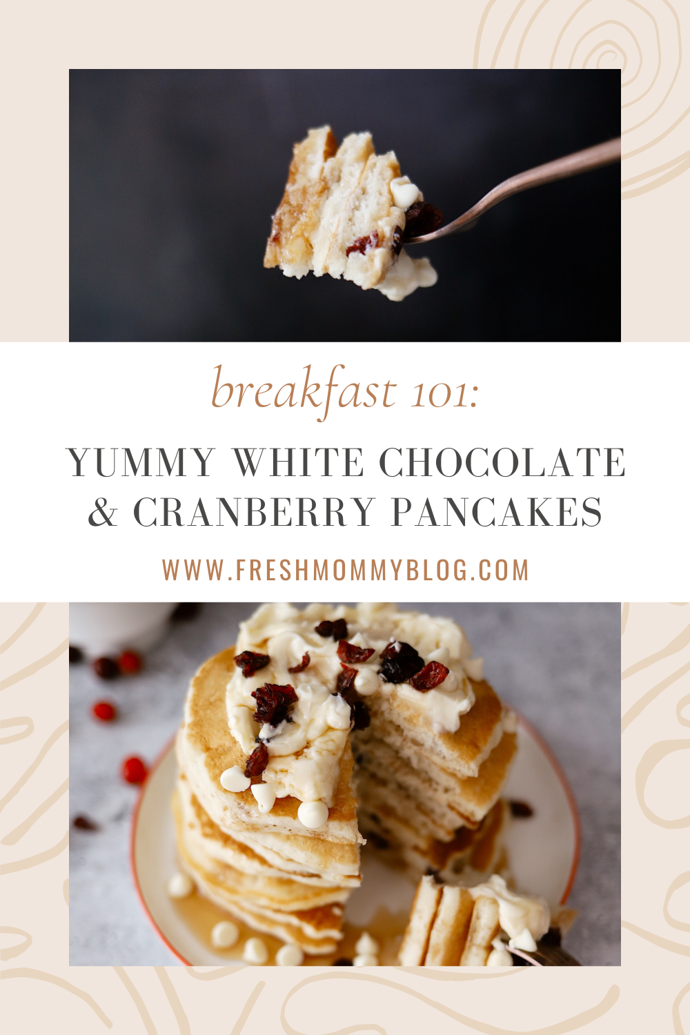 White Chocolate and Cranberry Pancakes Recipe featured by top US lifestyle blogger, Tabitha Blue of Fresh Mommy Blog.
