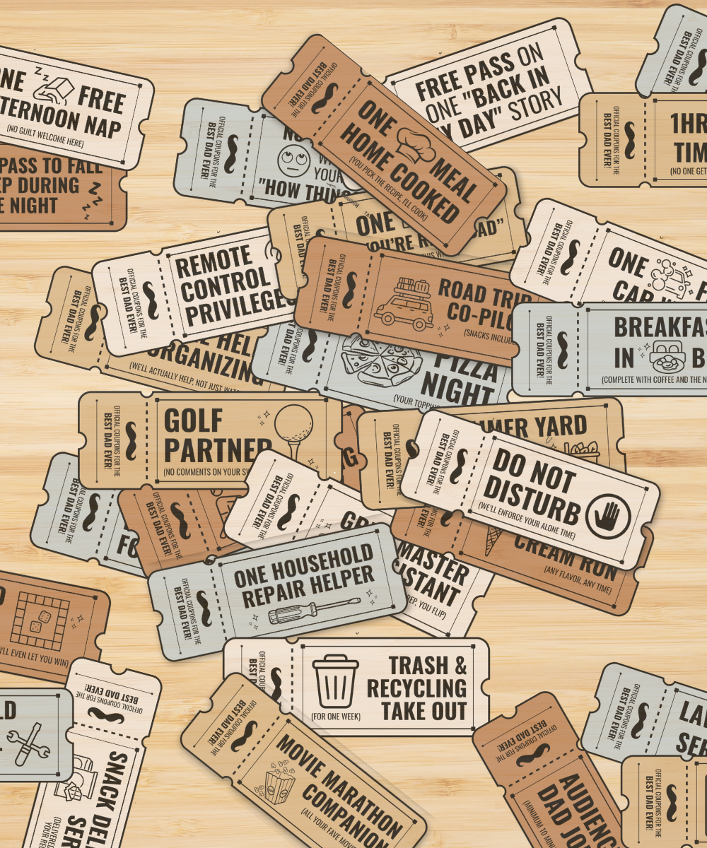 The perfect no cost gift for dad this Father's Day. Download these Father's Day coupons.