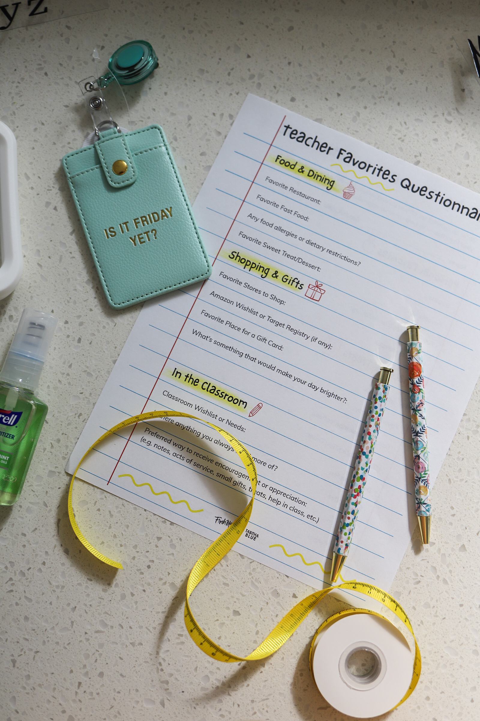 Back to School Teacher Questionnaire 