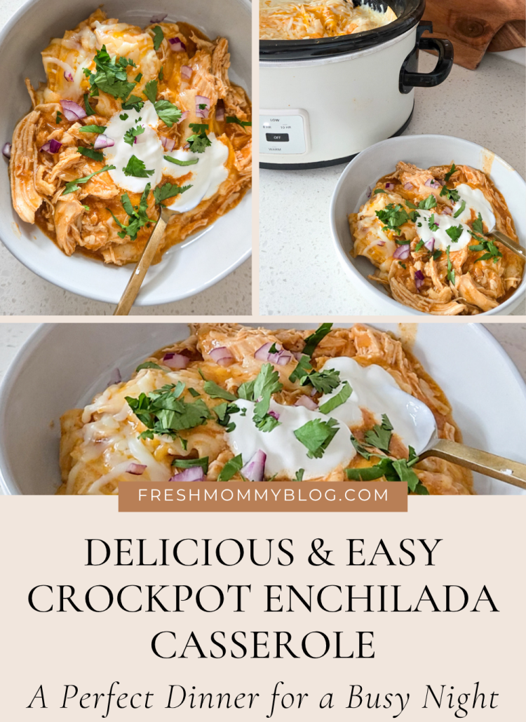 Delicious and Easy Crockpot Enchilada Casserole the perfect dinner for a busy night meal.