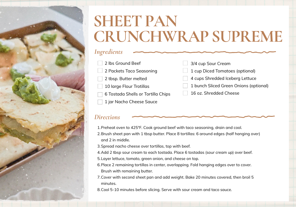 Sheet Pan Crunchwraps Recipe