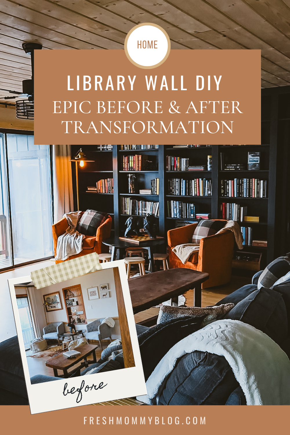 Check out this epic transformation from a blank wall to a built in library. We are sharing how we did it and everything we used here.