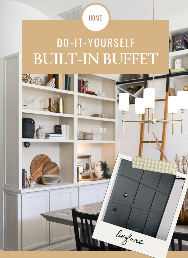 Dining Room gets a new look with this diy built in bookshelf hutch. We share step by step instructions so you can build one too.